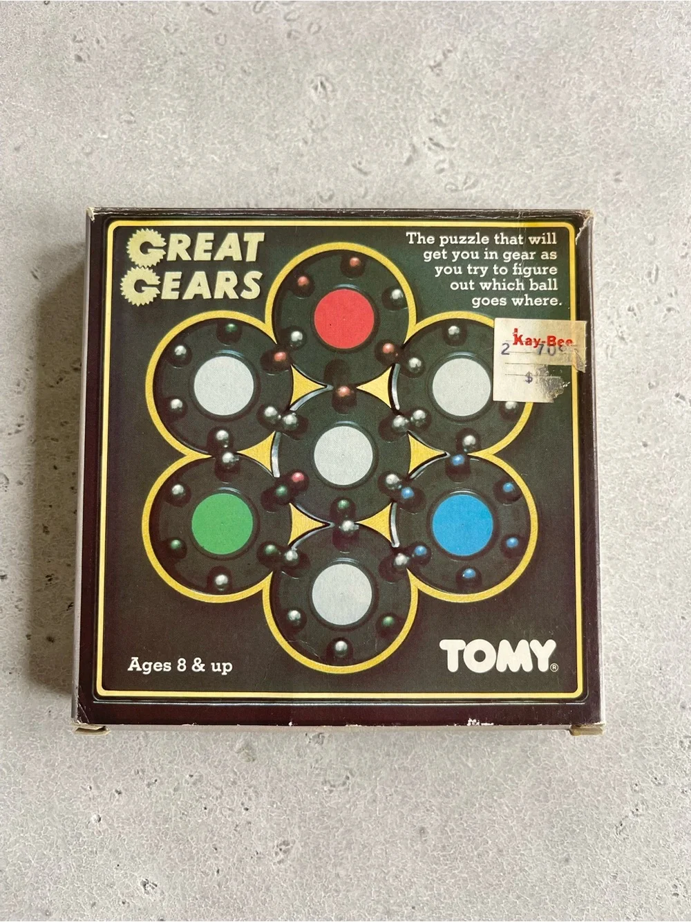 Vintage 80s Tomy Great Gears Puzzle Game With Box